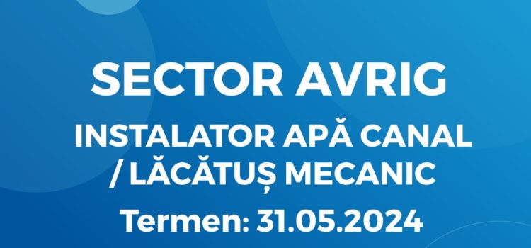 Instalator Apă Canal / Lăcătuș Mecanic (24.05.2024) Instalator Apă Canal / Lăcătuș Mecanic (24.05.2024)