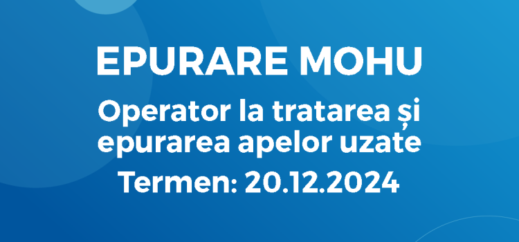 Operator la tratarea și epurarea apelor uzate (12.12.2024)