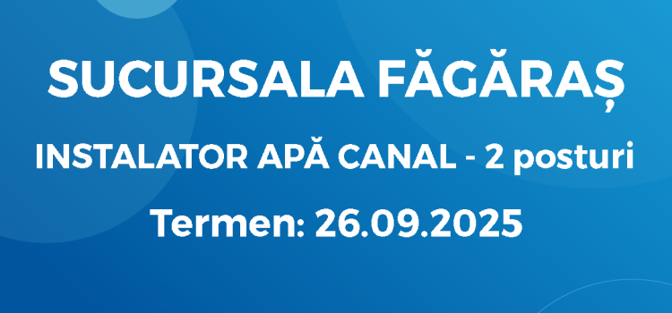 Instalator Apă Canal – Făgăraș (17.09.2025)