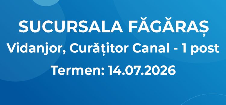 Vidanjor, Curățitor Canal – Făgăraș (01.07.2026) Vidanjor, Curățitor Canal – Făgăraș (01.07.2026)