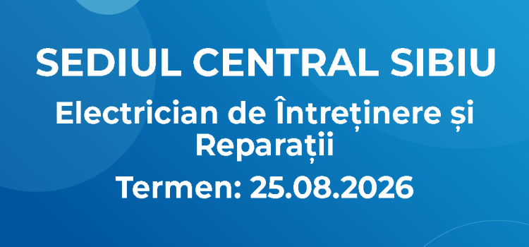 Electrician de Întreținere și Reparații (14.08.2026)
